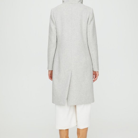 Aritzia Wilfred Cocoon Long Coat Heather Gray - Picture 2 of 6
